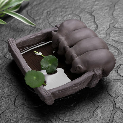 JIA-GUI LUO-Piglet Purple Clay Tea Pet, Home Decor, Decoration, N018