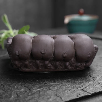 JIA-GUI LUO-Piglet Purple Clay Tea Pet, Home Decor, Decoration, N018