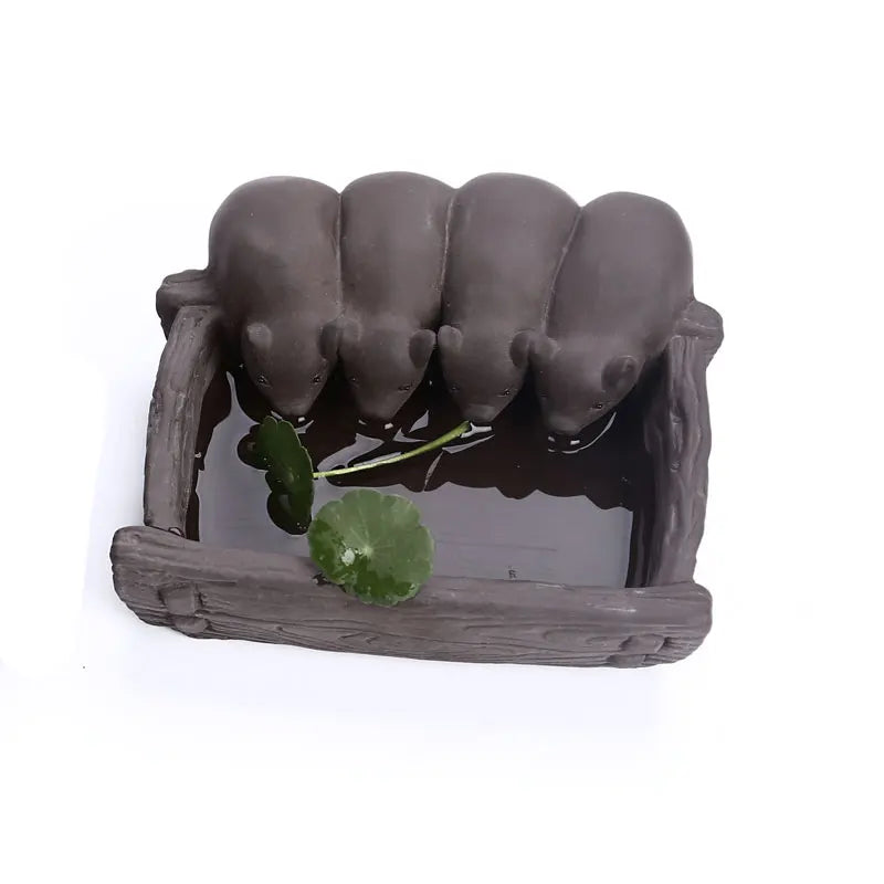 JIA-GUI LUO-Piglet Purple Clay Tea Pet, Home Decor, Decoration, N018