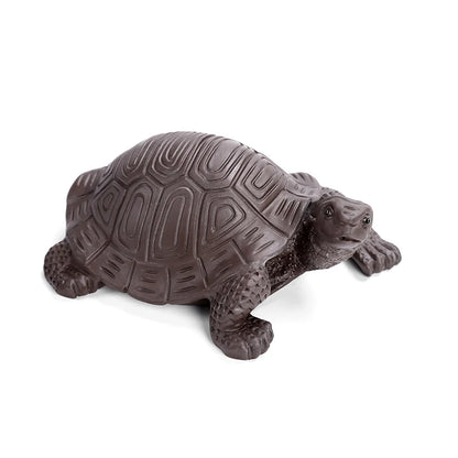 JIA-GUI LUO-Purple Clay Longevity Turtle, Pet Ornaments, Tea Accessories, Creative Crafts, 15cm, N005