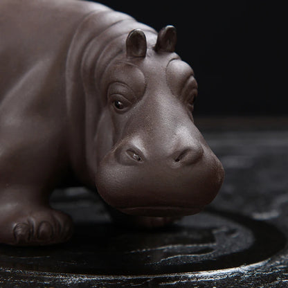 JIA-GUI LUO-Purple Clay Tea Pet, Animal, Hippo, Home Decor, Decoration, N021
