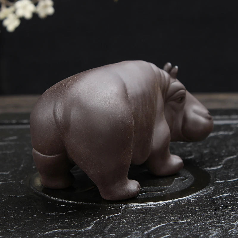 JIA-GUI LUO-Purple Clay Tea Pet, Animal, Hippo, Home Decor, Decoration, N021