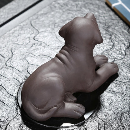 JIA-GUI LUO-Purple Clay Tea Pet, Dog, Labrador, Animal, Home Decor, Decoration Tea, N024
