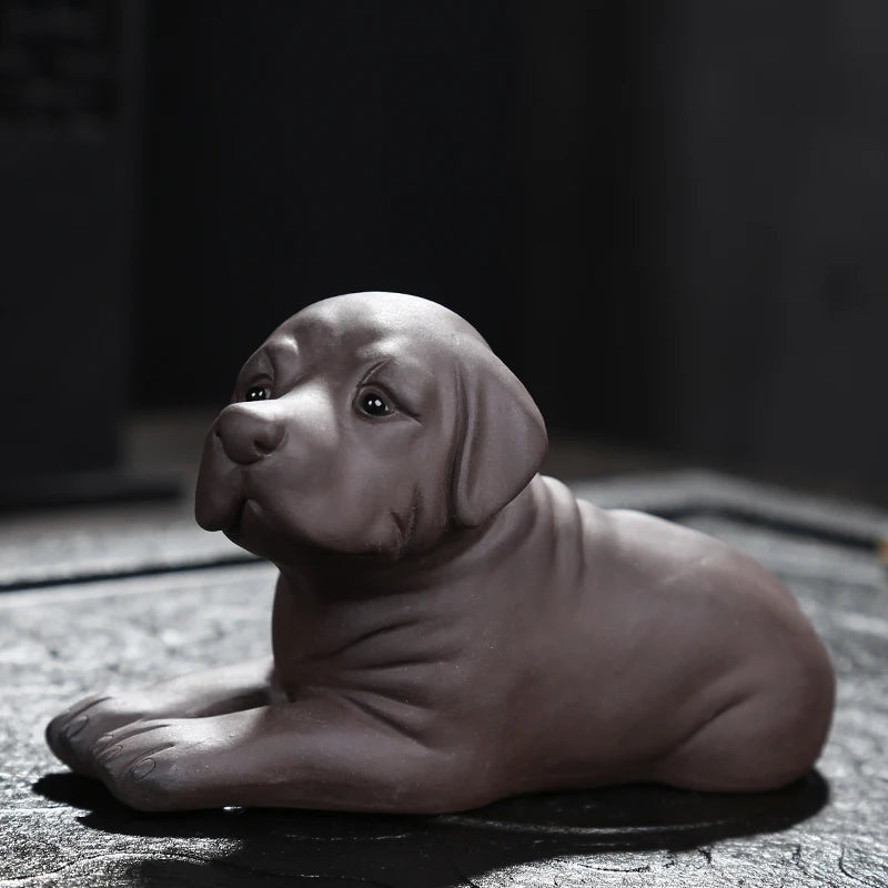 JIA-GUI LUO-Purple Clay Tea Pet, Dog, Labrador, Animal, Home Decor, Decoration Tea, N024