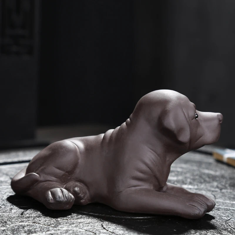 JIA-GUI LUO-Purple Clay Tea Pet, Dog, Labrador, Animal, Home Decor, Decoration Tea, N024