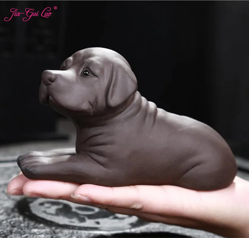 JIA-GUI LUO-Purple Clay Tea Pet, Dog, Labrador, Animal, Home Decor, Decoration Tea, N024