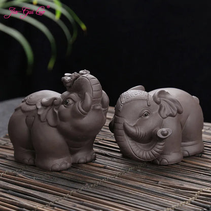 JIA-GUI LUO-Purple Clay Tea Pet, Elephant Tea Pet, Home Decor, N017