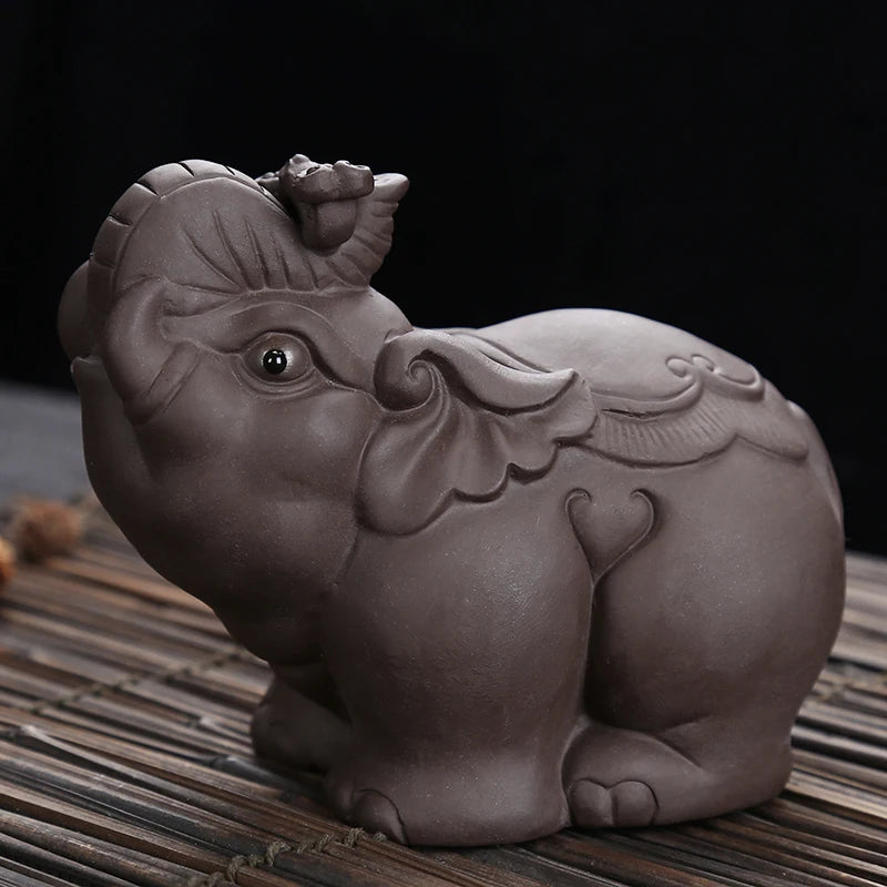 JIA-GUI LUO-Purple Clay Tea Pet, Elephant Tea Pet, Home Decor, N017