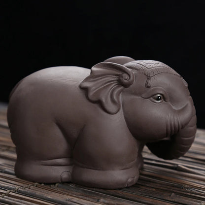 JIA-GUI LUO-Purple Clay Tea Pet, Elephant Tea Pet, Home Decor, N017