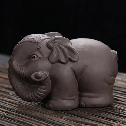 JIA-GUI LUO-Purple Clay Tea Pet, Elephant Tea Pet, Home Decor, N017