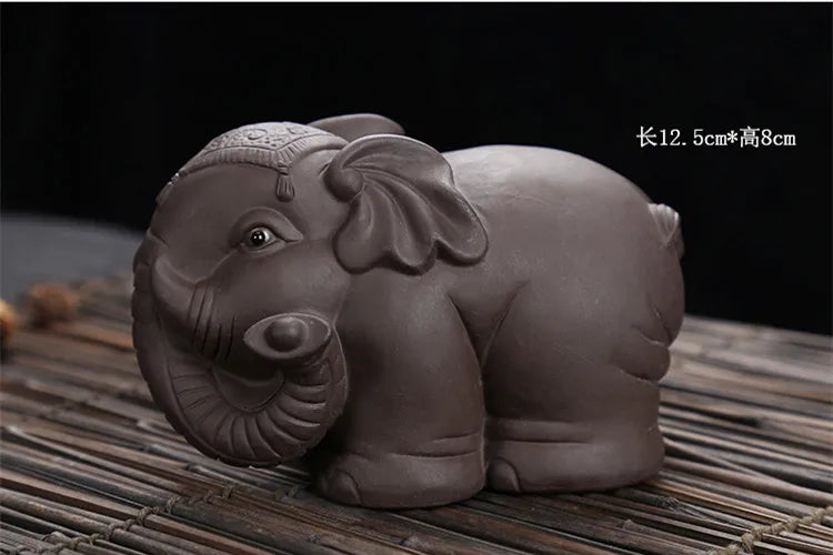 JIA-GUI LUO-Purple Clay Tea Pet, Elephant Tea Pet, Home Decor, N017