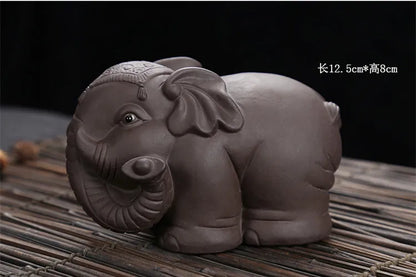 JIA-GUI LUO-Purple Clay Tea Pet, Elephant Tea Pet, Home Decor, N017