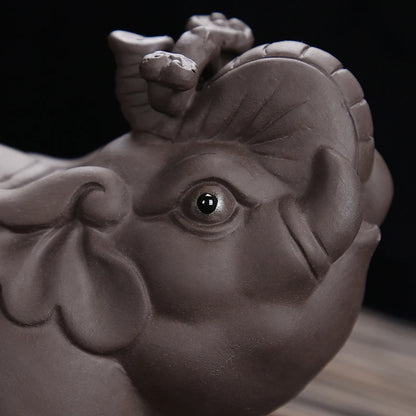 JIA-GUI LUO-Purple Clay Tea Pet, Elephant Tea Pet, Home Decor, N017