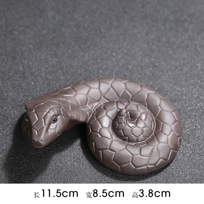 JIA-GUI LUO  Purple Clay  Tea Pet Yixing  Purple Clay Tea Set  Tea Accessories Chinese Zodiac  Decoration N008