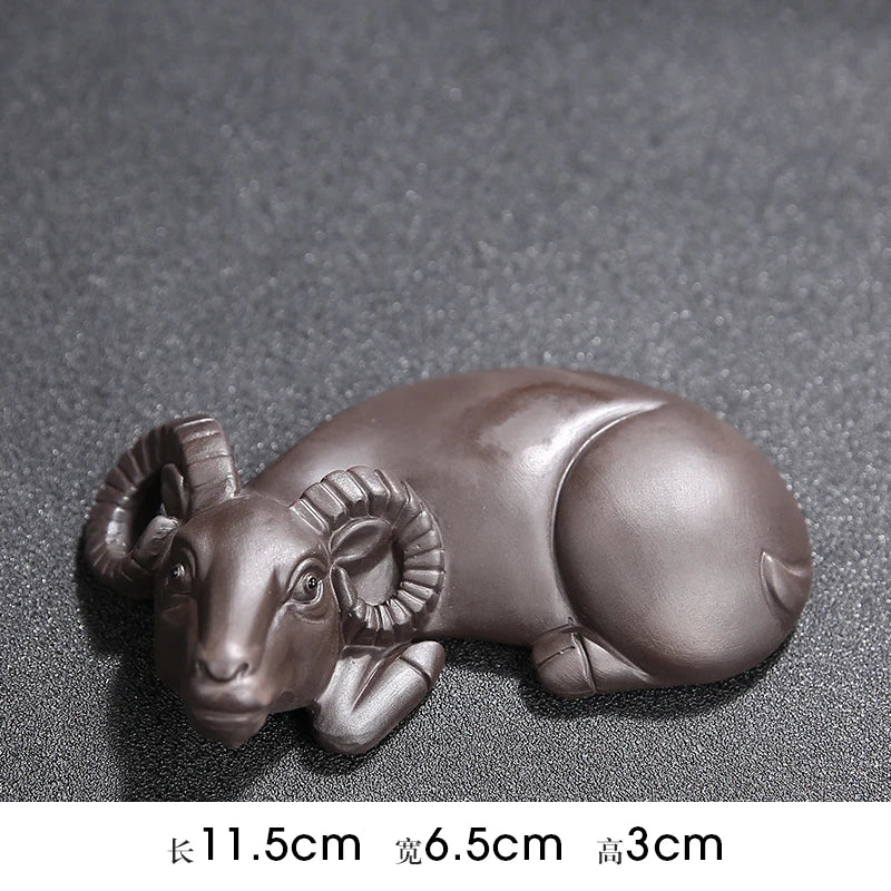 JIA-GUI LUO  Purple Clay  Tea Pet Yixing  Purple Clay Tea Set  Tea Accessories Chinese Zodiac  Decoration N008
