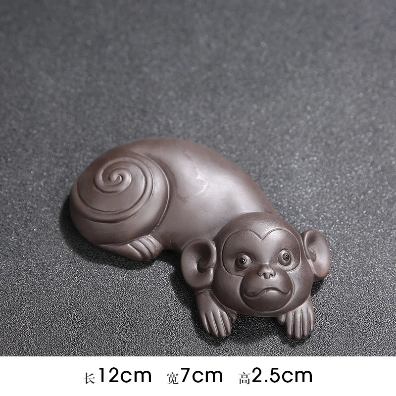 JIA-GUI LUO  Purple Clay  Tea Pet Yixing  Purple Clay Tea Set  Tea Accessories Chinese Zodiac  Decoration N008