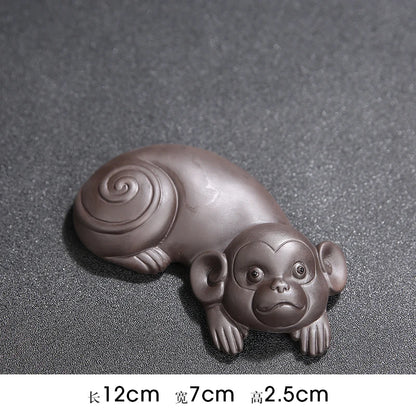 JIA-GUI LUO  Purple Clay  Tea Pet Yixing  Purple Clay Tea Set  Tea Accessories Chinese Zodiac  Decoration N008