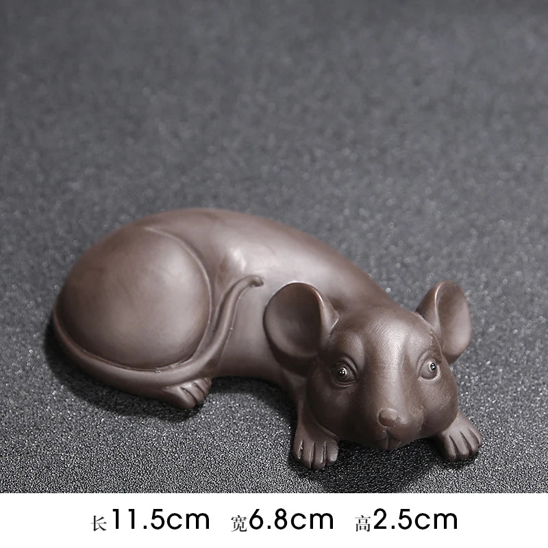 JIA-GUI LUO  Purple Clay  Tea Pet Yixing  Purple Clay Tea Set  Tea Accessories Chinese Zodiac  Decoration N008
