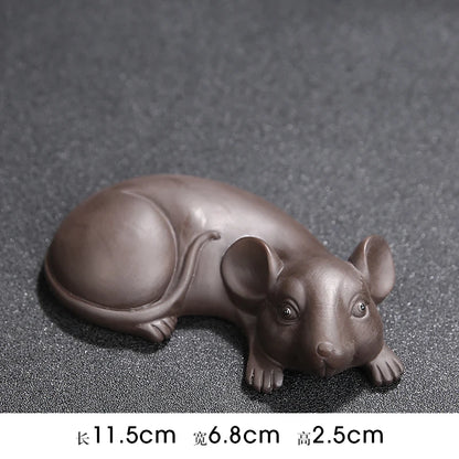 JIA-GUI LUO  Purple Clay  Tea Pet Yixing  Purple Clay Tea Set  Tea Accessories Chinese Zodiac  Decoration N008