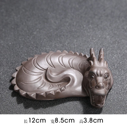 JIA-GUI LUO  Purple Clay  Tea Pet Yixing  Purple Clay Tea Set  Tea Accessories Chinese Zodiac  Decoration N008
