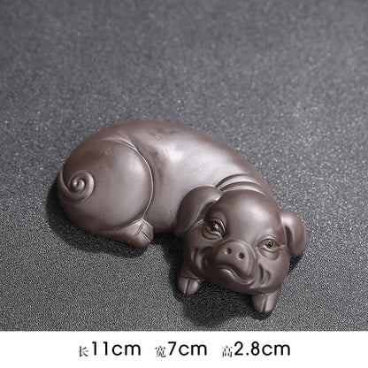 JIA-GUI LUO  Purple Clay  Tea Pet Yixing  Purple Clay Tea Set  Tea Accessories Chinese Zodiac  Decoration N008