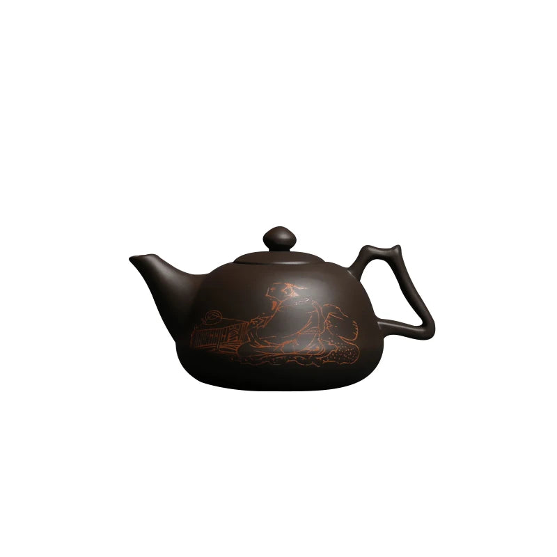 JIA-GUI LUO Purple Clay Yixing Teapot, Traditional Chinese Tea Set, Portable Travel Tea Set, Oolong Tea, 600ml, H027