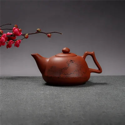 JIA-GUI LUO Purple Clay Yixing Teapot, Traditional Chinese Tea Set, Portable Travel Tea Set, Oolong Tea, 600ml, H027