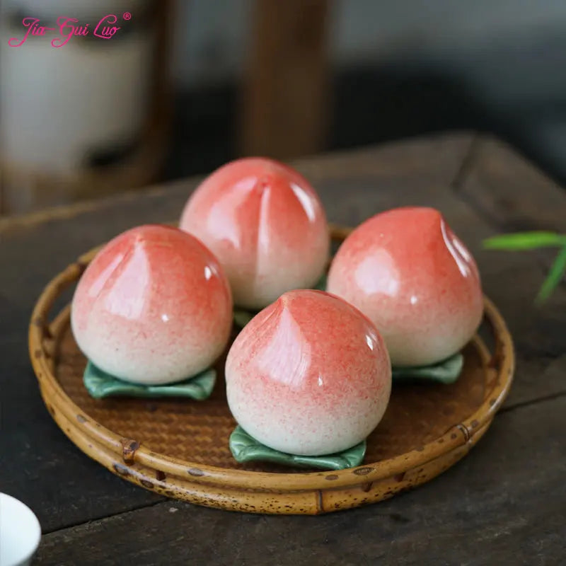 JIA GUI LUO Tea Caddies Peach Style  Ceramic  Tea Organizer  Tea Tins  Coffee Storage  Tea Box  Tea Storage  Tea Container