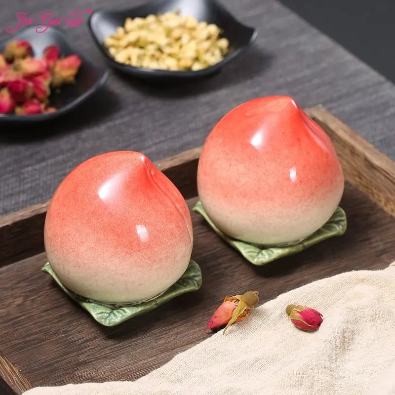 JIA GUI LUO Tea Caddies Peach Style  Ceramic  Tea Organizer  Tea Tins  Coffee Storage  Tea Box  Tea Storage  Tea Container