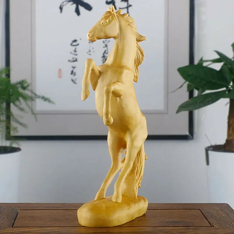 JM009ca - 15* 7.5 * 3.5 CM Carved Boxwood Figurine Carving : Handsome Galloping Horse