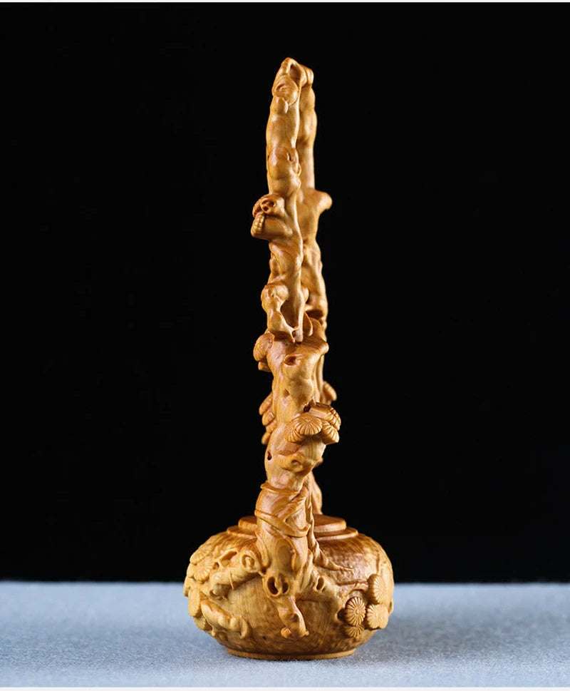 JP126ca - 17 CM High Carved Boxwood Carving Figurine - Tea Pot
