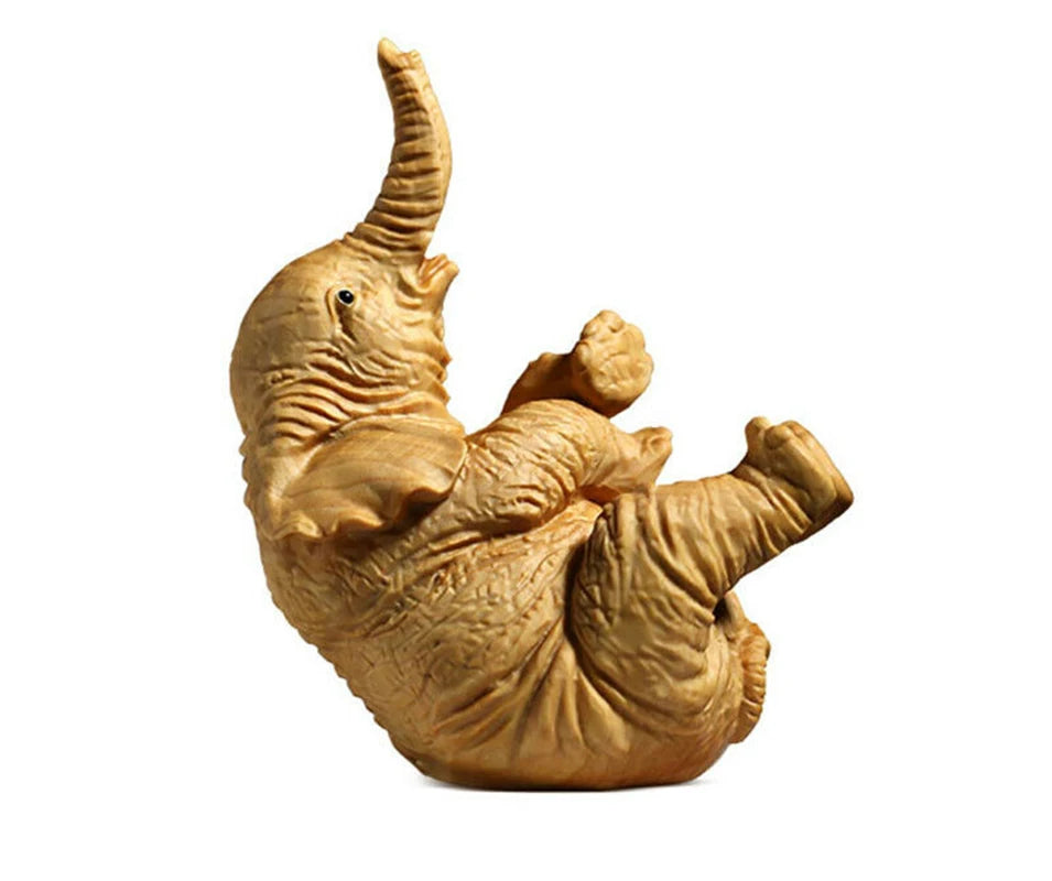 JP150ca - 8.5x 7 x 4.5 CM Carved Boxwood Carving Figurine - Elephant