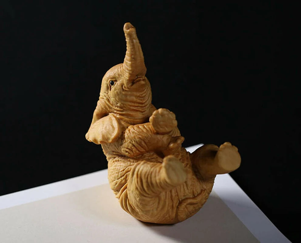 JP150ca - 8.5x 7 x 4.5 CM Carved Boxwood Carving Figurine - Elephant