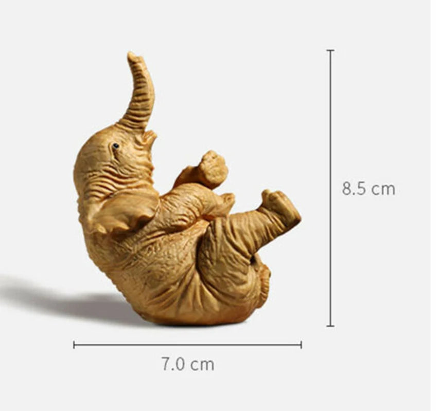 JP150ca - 8.5x 7 x 4.5 CM Carved Boxwood Carving Figurine - Elephant