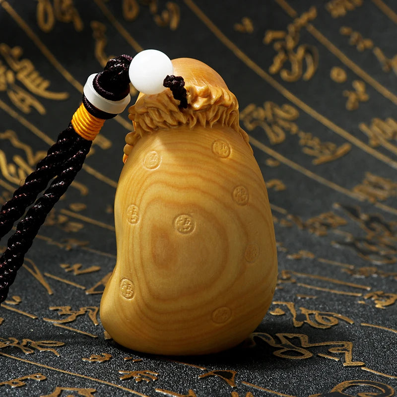 JX024  - 7-8 CM Damo Monk Boxwood Carving Dharma Figurine Buddha Small Sculpture Feng Shui Home Decor