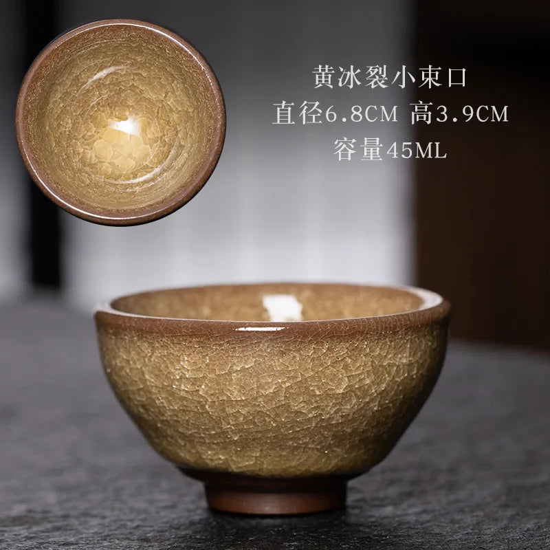 JZ209 Chinese Jian kiln tea bowl with oilspot glaze Small Tenmoku Tea Cup Natural Ceramic High Temporature Fired Eco-friendly