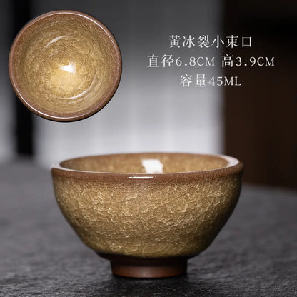 JZ209 Chinese Jian kiln tea bowl with oilspot glaze Small Tenmoku Tea Cup Natural Ceramic High Temporature Fired Eco-friendly