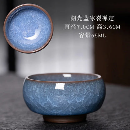 JZ209 Chinese Jian kiln tea bowl with oilspot glaze Small Tenmoku Tea Cup Natural Ceramic High Temporature Fired Eco-friendly