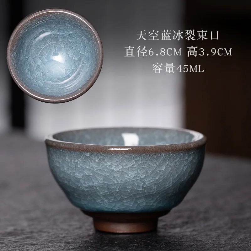JZ209 Chinese Jian kiln tea bowl with oilspot glaze Small Tenmoku Tea Cup Natural Ceramic High Temporature Fired Eco-friendly