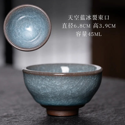 JZ209 Chinese Jian kiln tea bowl with oilspot glaze Small Tenmoku Tea Cup Natural Ceramic High Temporature Fired Eco-friendly