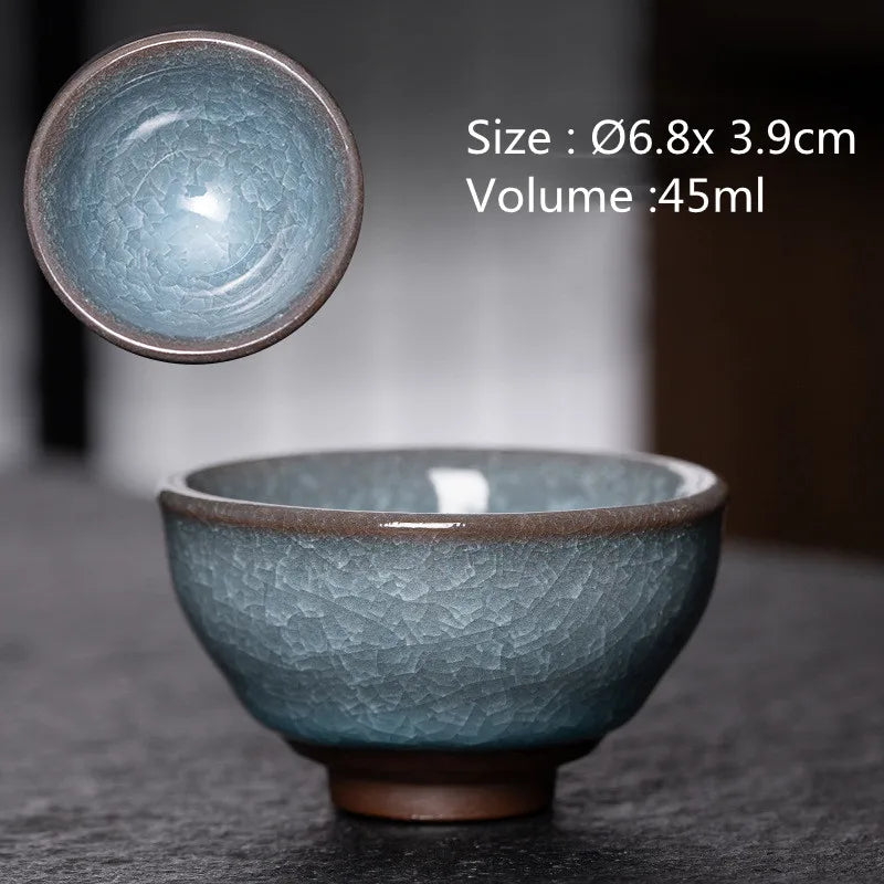 JZ210 Chinese Jian kiln tea bowl with oilspot glaze Small Tenmoku Tea Cup Natural Ceramic High Temporature Fired Eco-friendly