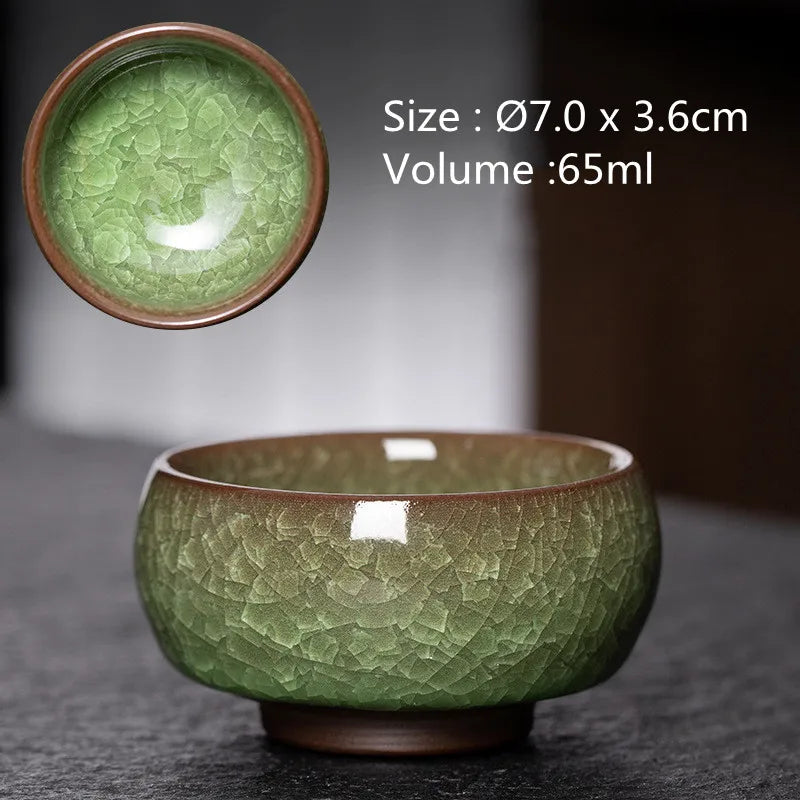 JZ210 Chinese Jian kiln tea bowl with oilspot glaze Small Tenmoku Tea Cup Natural Ceramic High Temporature Fired Eco-friendly