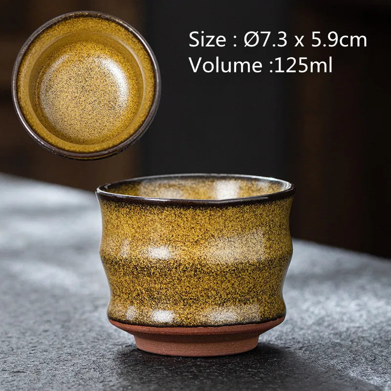 JZ210 Chinese Jian kiln tea bowl with oilspot glaze Small Tenmoku Tea Cup Natural Ceramic High Temporature Fired Eco-friendly