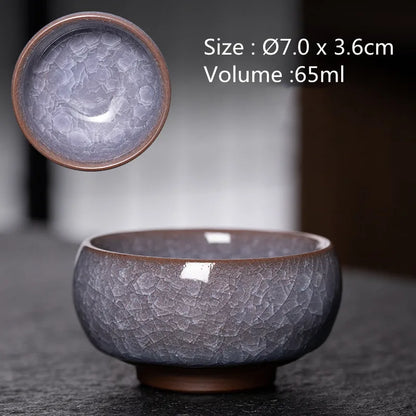 JZ210 Chinese Jian kiln tea bowl with oilspot glaze Small Tenmoku Tea Cup Natural Ceramic High Temporature Fired Eco-friendly