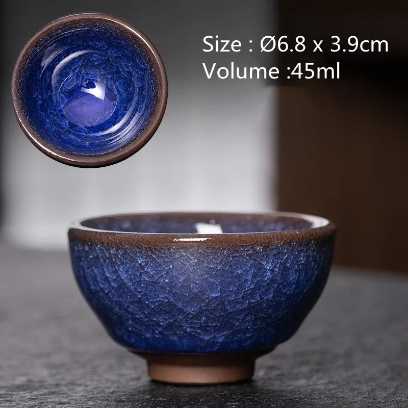 JZ210 Chinese Jian kiln tea bowl with oilspot glaze Small Tenmoku Tea Cup Natural Ceramic High Temporature Fired Eco-friendly