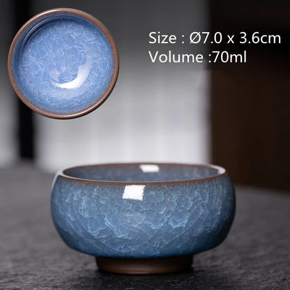 JZ210 Chinese Jian kiln tea bowl with oilspot glaze Small Tenmoku Tea Cup Natural Ceramic High Temporature Fired Eco-friendly
