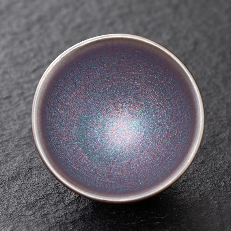 JZ248 110ml Small Cups Color Tenmoku Tea Cup Natural Clay and Ore Chinese Traditional Kungfu Teaware Fired in Kiln /JIANZHAN