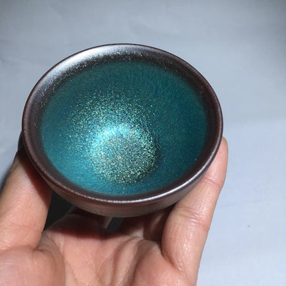 JZ248 110ml Small Cups Color Tenmoku Tea Cup Natural Clay and Ore Chinese Traditional Kungfu Teaware Fired in Kiln /JIANZHAN
