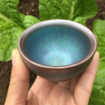 JZ248 110ml Small Cups Color Tenmoku Tea Cup Natural Clay and Ore Chinese Traditional Kungfu Teaware Fired in Kiln /JIANZHAN