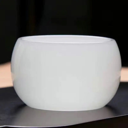 Jade Cup Porcelain Teacup Thickened Tureen Chinese Kung Fu Tea Set High-end Zen Tea Infuser Coffee Mug Tea Maker Tableware